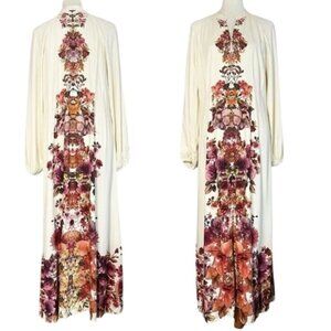 Soft Surroundings Paulette Long Sleeve Floral Print Dress Maxi Plus Size 3X